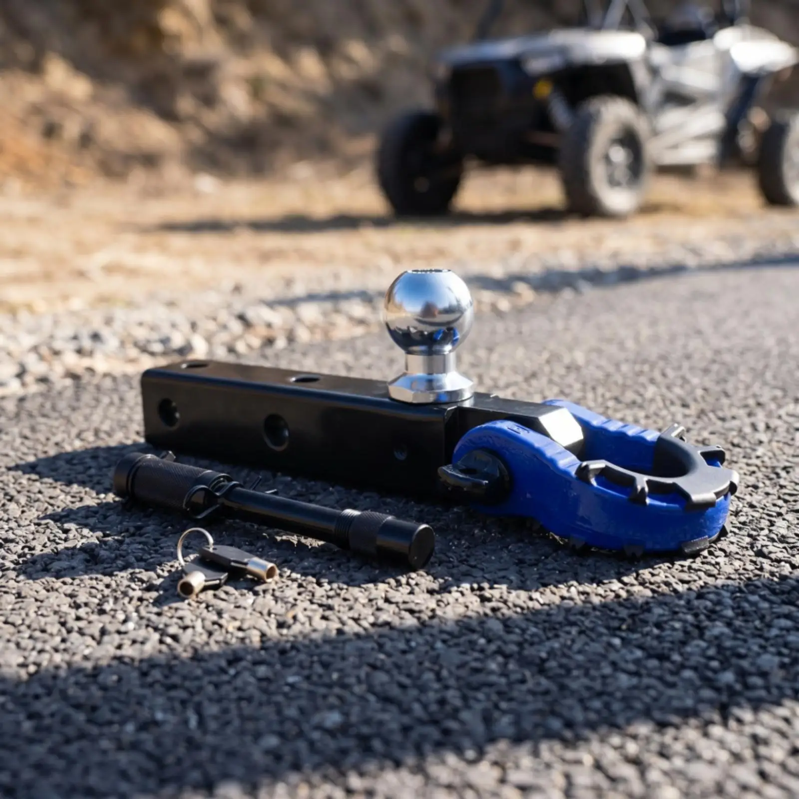 Adjustable Truck Tow Hook Assembly Solid Shank Trailer Hitch Ball with Keys for Reliable Recovery