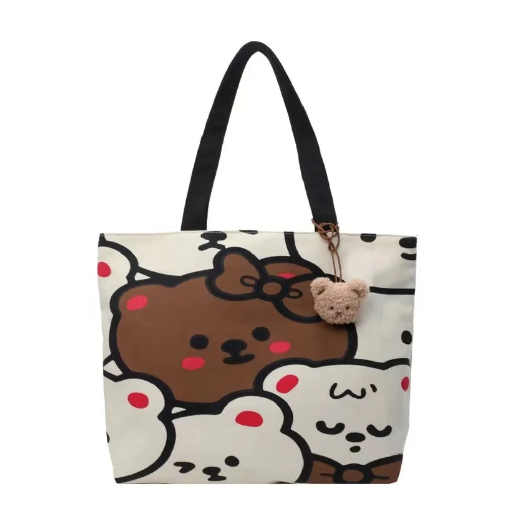 2024 Large Capacity Canvas Bag Trendy Casual Shoulder Bag Reusable Portable Handbag Party image 5