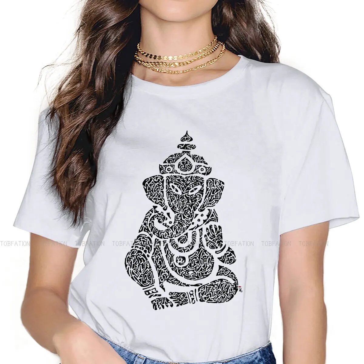 Ink Rain  5XL TShirt for Girl Ganesha Ganapati God Of Wisdom India Creative Graphic  T Shirt Stuff Ofertas