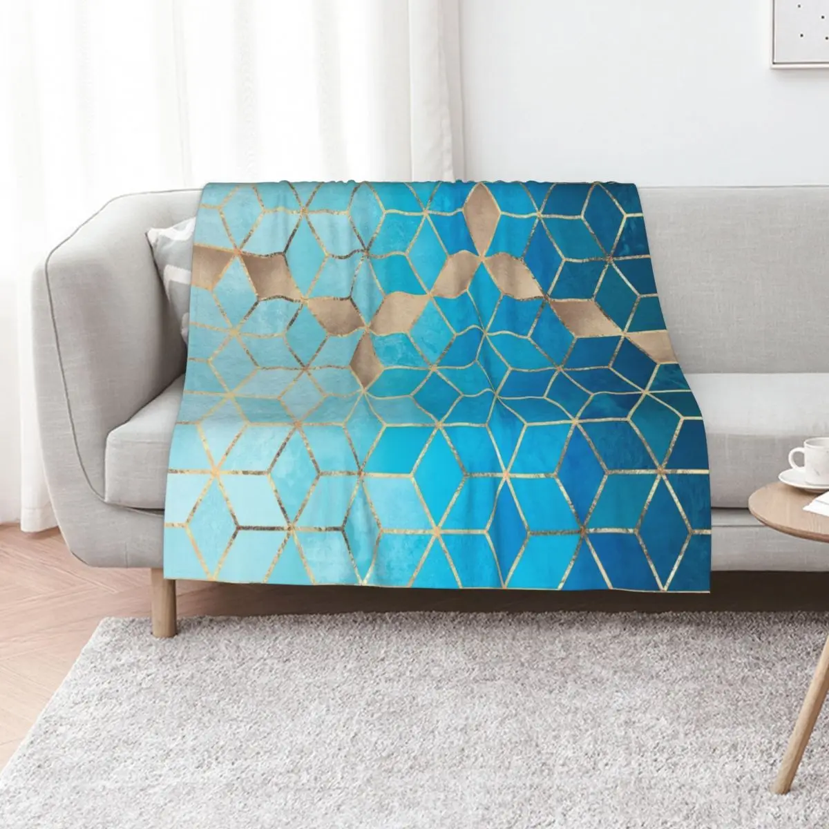 

Sea And Sky Cubes Throw Blanket wednesday Sofa Quilt Thermal Picnic Blankets