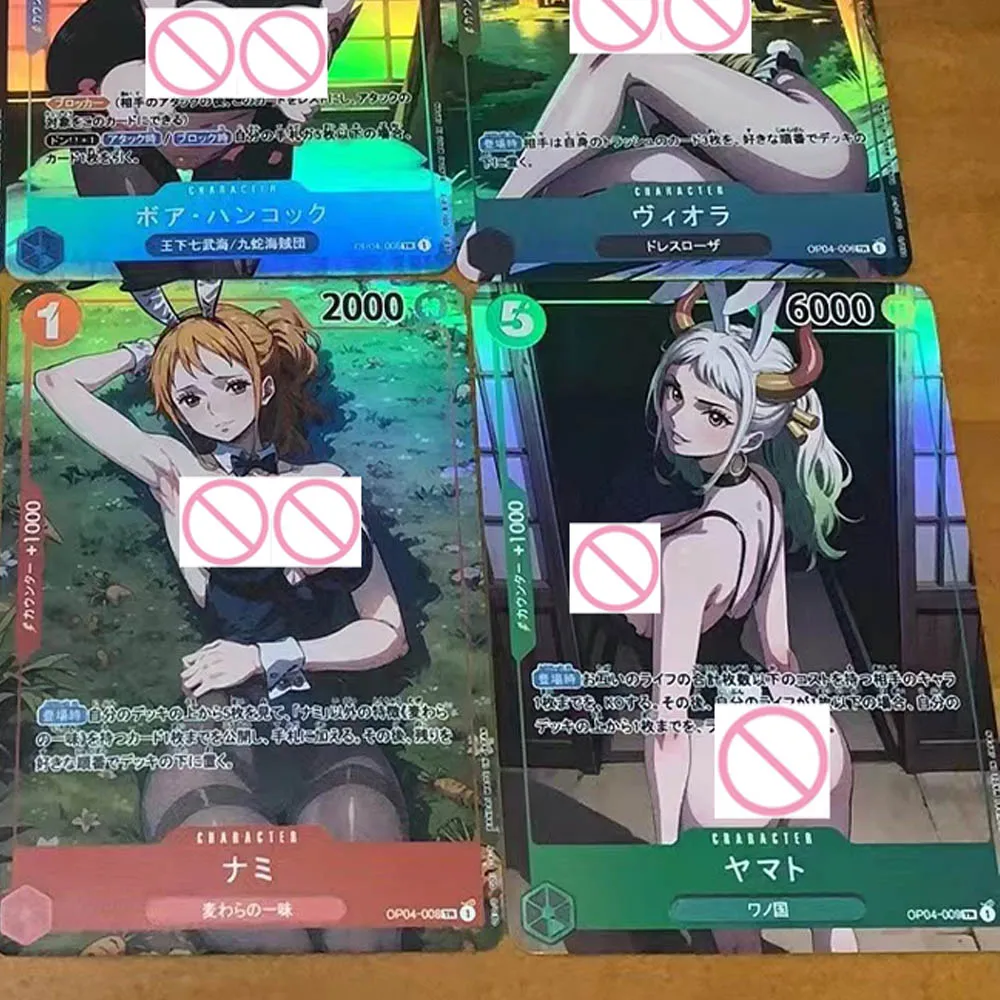 9pcs/set OPCG Anime Sexy Collection Card Yamato Nefertari D.Vivi Fat Buttocks Ample Breasts Half Naked Card Colorful Flash Gifts