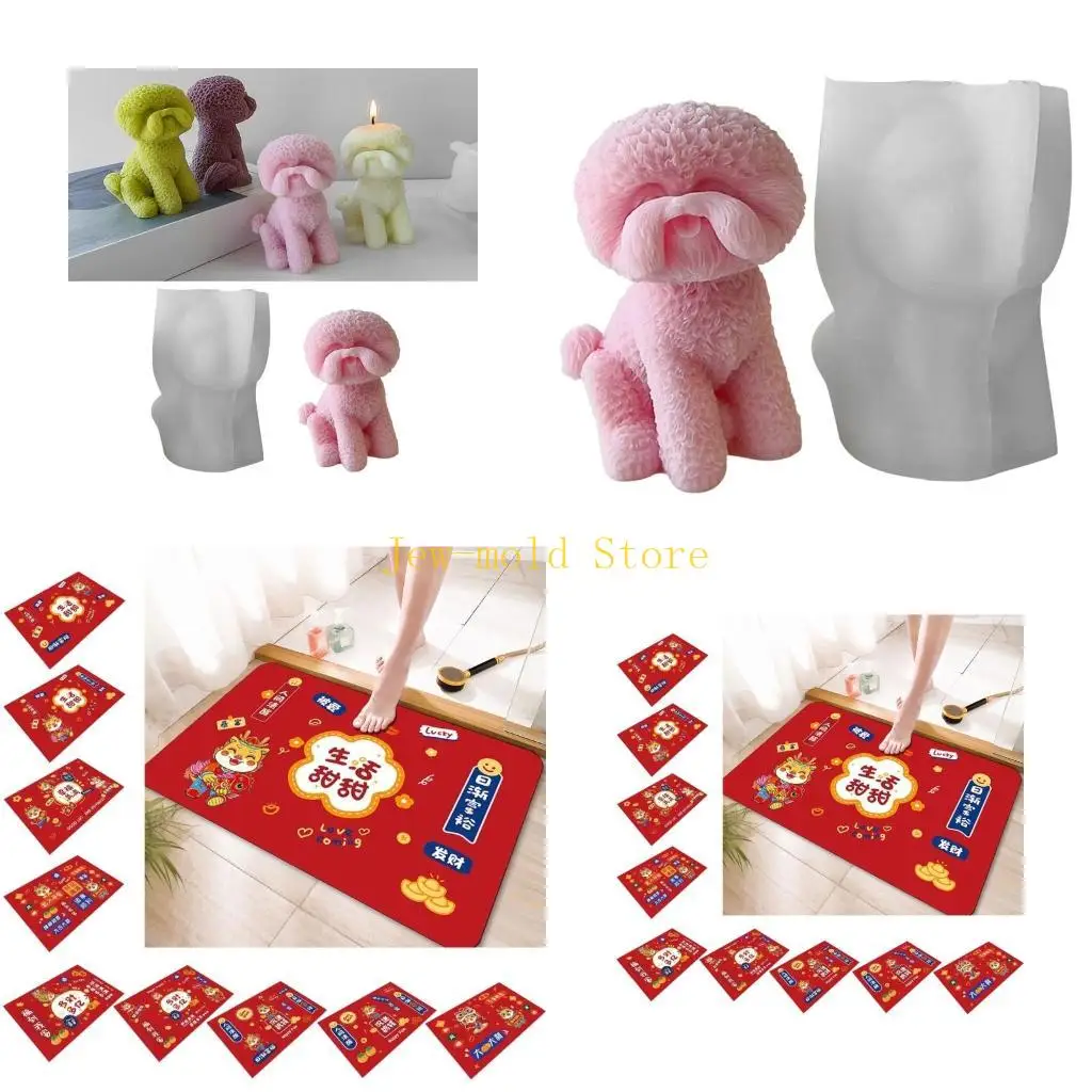 

C71B форма для милой собаки, форма для эпоксидной смолы, сделай сам, форма для свечей, настольный орнамент, инструмент для