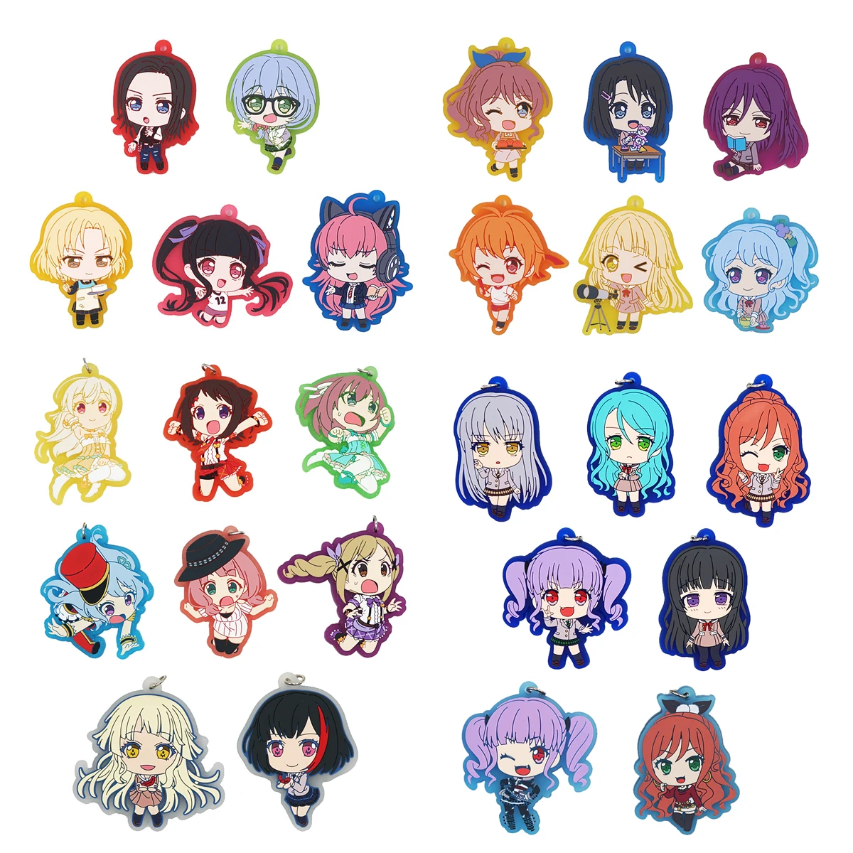 

Bang Dream! Hello Happy World RAISE A SUILEN Roselia Anime Game Kokoro Misaki Kanon CHU² Rubber Keychain