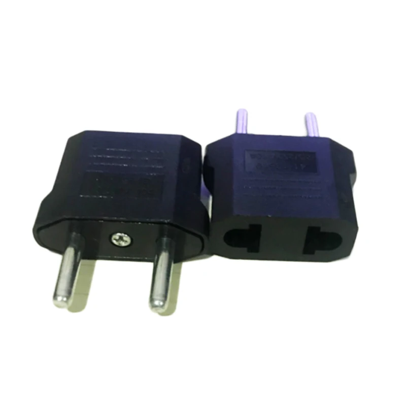 1PC EU to USA Plug Adapter Universal Charging Convertor Power Adapter Portable Travel Transform Power Socket Plug Adapter Black