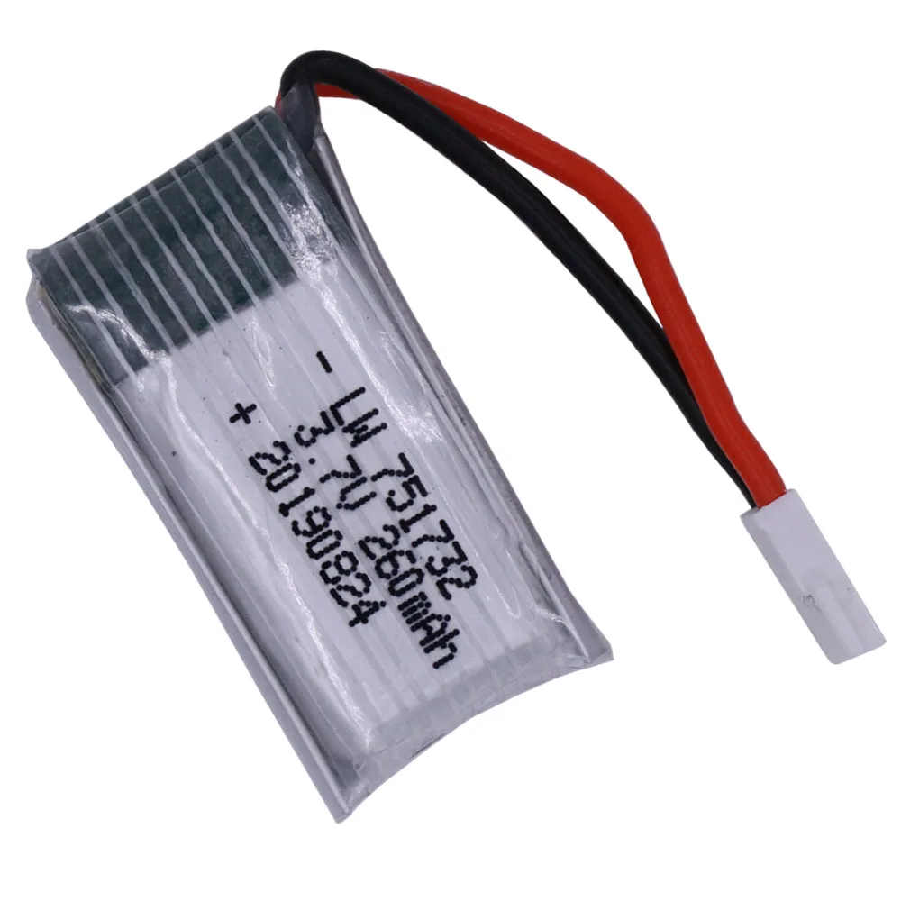 10pcs H8 Mini Batteria originale 3.7V 260mAh Lipo Batteria 25C per H8 H8Mini RC Quadcopter drone parte commercio all\'ingrosso 3.7V 260