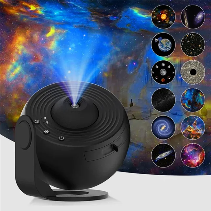 A07F-Galaxy Starry Projector Lamp 360° Rotating Starry Night Light Adjustable Projective Lamp For Bedroom, Home, Parties