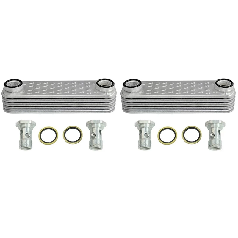 2X Engine Oil Cooler For Land Rover Discovery And Defender TD5 Repair Kit PBC500230 ERR7220 PBC101270K PBC000100K