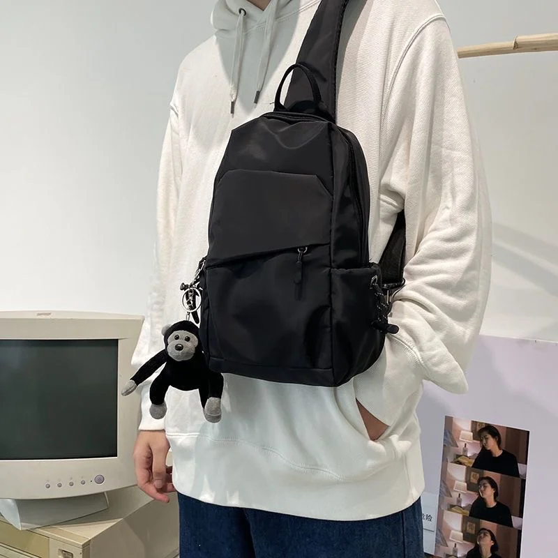 2024 new male canvas chest bag large capacity leisure men\'s bag Single Shoulder Messenger Bag multi functional Men Shoulder Bags