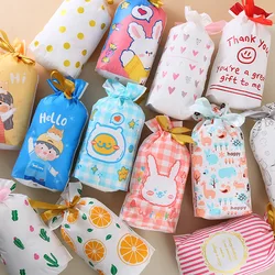 10PCS Cute Cookie & Candy Bags Gift Bag Pocket Goodies Bag For Biscuits Snack Baking Kids Birthday Party Packaging Gifts Supplie
