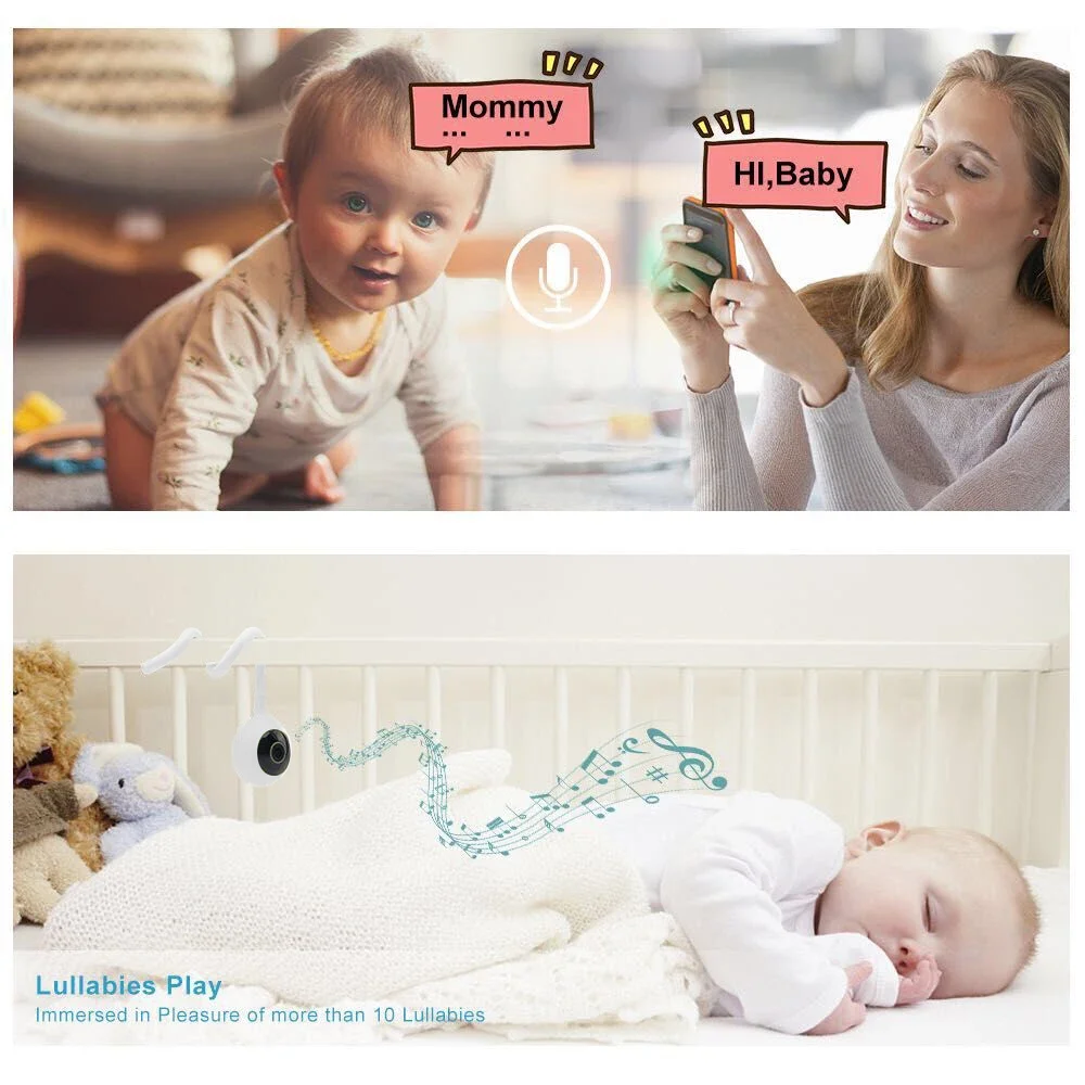 Smarthome-Mini caméra de surveillance IP sans fil Tuya Baby Monitor HD, caméra de sécurité, surveillance CCTV, WiFi, température, humidité