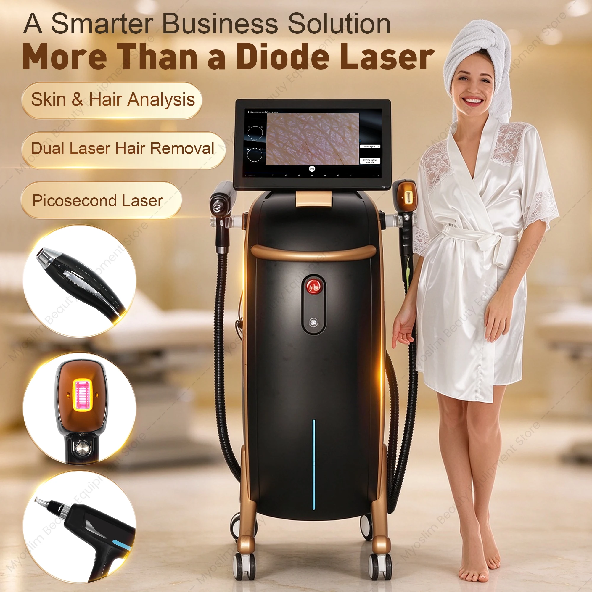 3IN1 Multifunctional Beauty Machine 6 Wavelength Diode Laser Hair Removal  Picosecond Laser Tattoo Removal  Skin Hair Analyzer