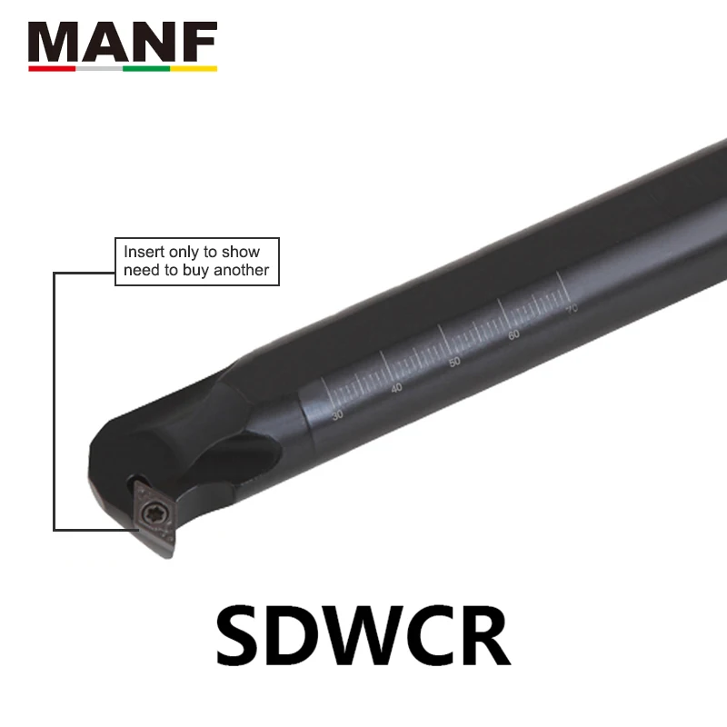 MANF Lathe 10mm S12M-SDWCR07 CNC Turning Arbor Screw Lathe Cut Boring Bar Lathe Cutter Processing Internal Turning Tool Holder