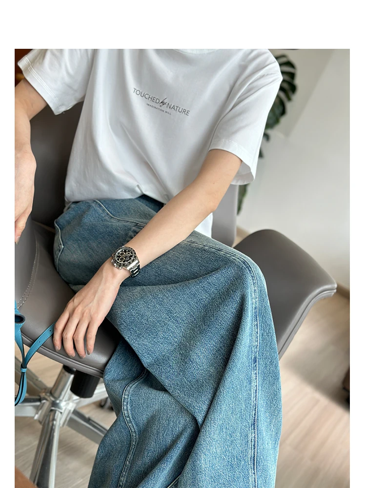 

Современные модные джинсы Slim Fit в винтажном стиле для женщин: повседневные, весенне-летние, свободного кроя, слегка эластичные