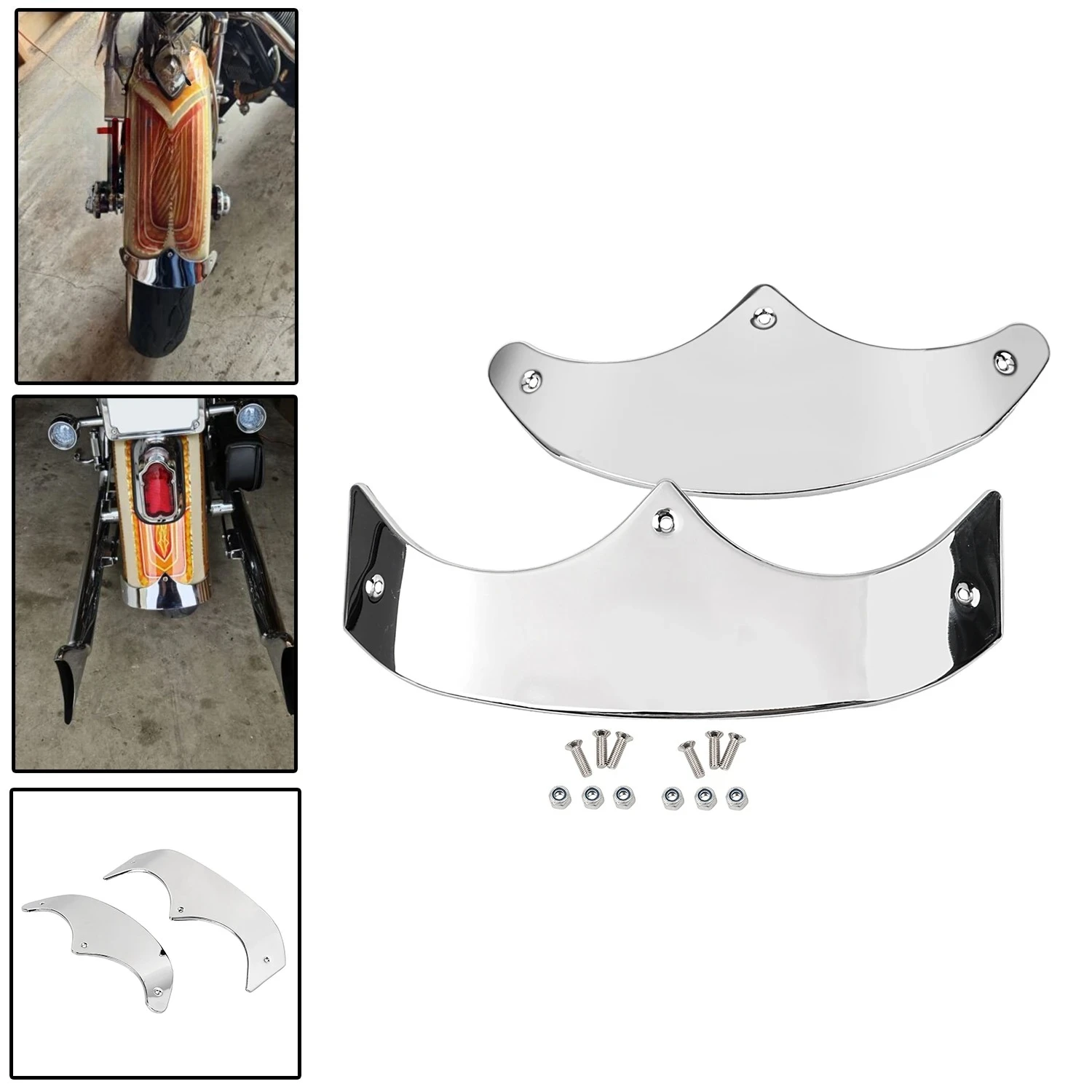 

Хромированные гладкие накладки на передние и задние крылья мотоцикла для Harley Fat Boy FLSTF 1989-2006, Peace Office SE EFI FLSTFI 06