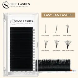 SENSE LASHES Easy Fan Lashes Fast Blooming Eyelash Extension Individual Lashes Soft Natural Lash Extension Volume Auto Fans