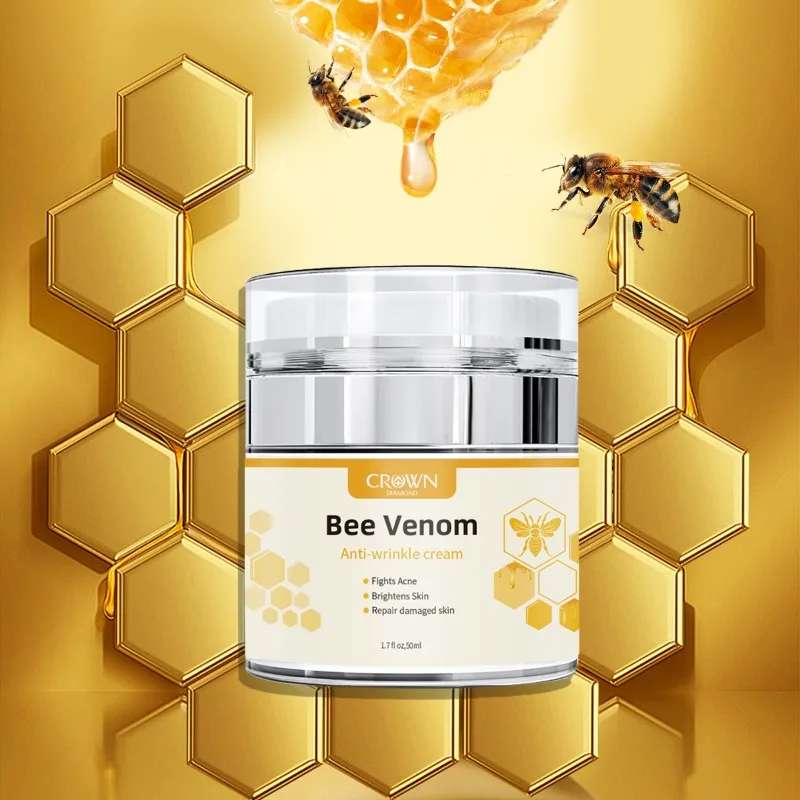 

Crown Diamond Honey Face Cream Bee Venom Skincare Cream Mites Removal Acne Deep Hydration Whitening Shrinking Women Skin Care