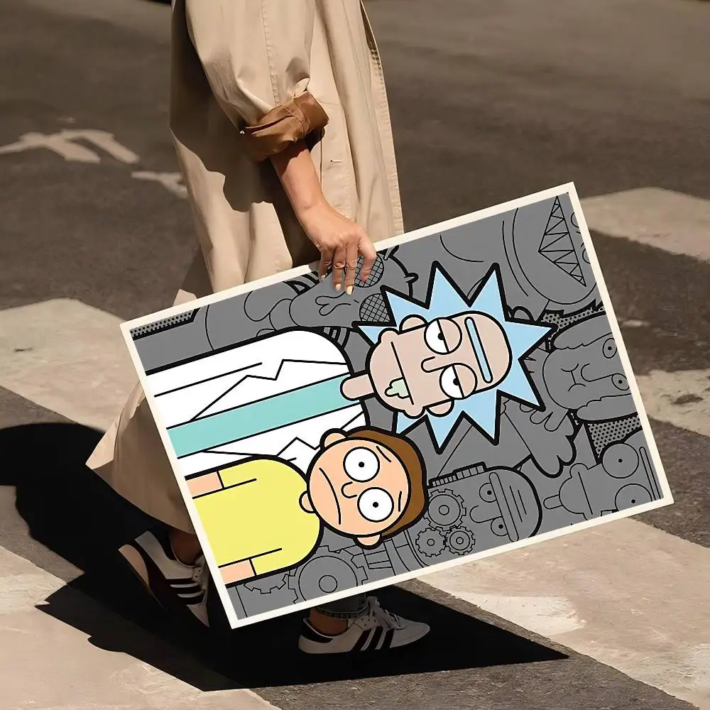 ملصق R-Rick And M-Morty الكلاسيكي المقاوم للماء ملصق ورقي لديكور جدران غرفة القهوة والبار #6