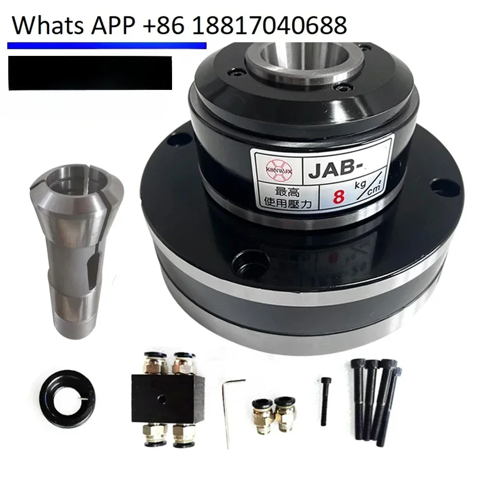 JAB-15 Pneumatic collet chuck with collets for CNC lathe Small  Rotary Chuck Push-Forward