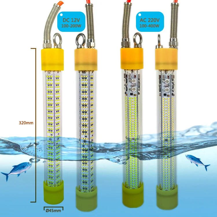 400W Green White 220v Fishing Lures Led Fishing Light Underwater Led Flood Light Lamp for Fishing Squid