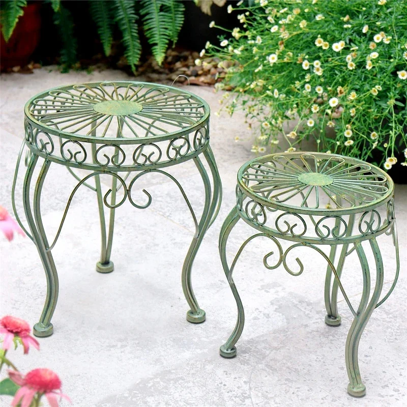 Balcony flower stand outdoor courtyard decoration floor-to-ceiling flower stool outdoor gardening garden living room wrought iro