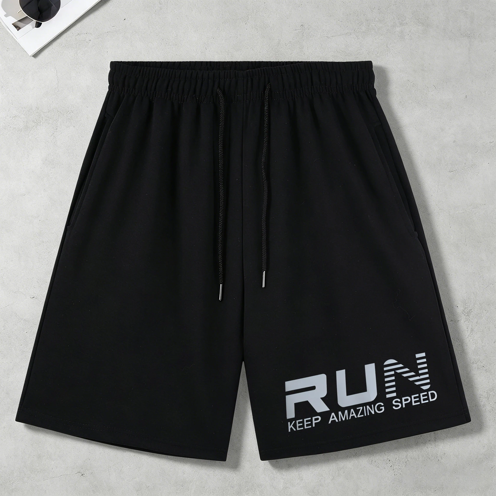 Run Keep Amazing Speed Pocket Men Pants Summer Casual Shorts Loose Soft Retro Streetwear Unisex All-Match Wide-Leg Pants