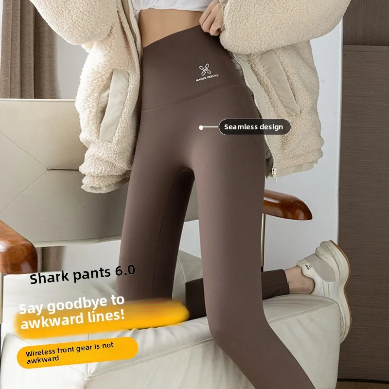 

Ce Brown ark Skin Fitn Pants Women's Outerwear Spring Autumn Thiened Fce Yoga Bot Sl Tummy Control Butt...