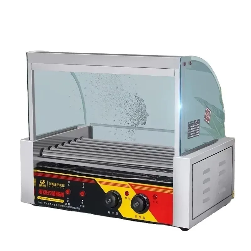 

Small Automatic Hot Dog Machine with Temperature Control - Ideal for Grilling Sausages and Ham Sausages