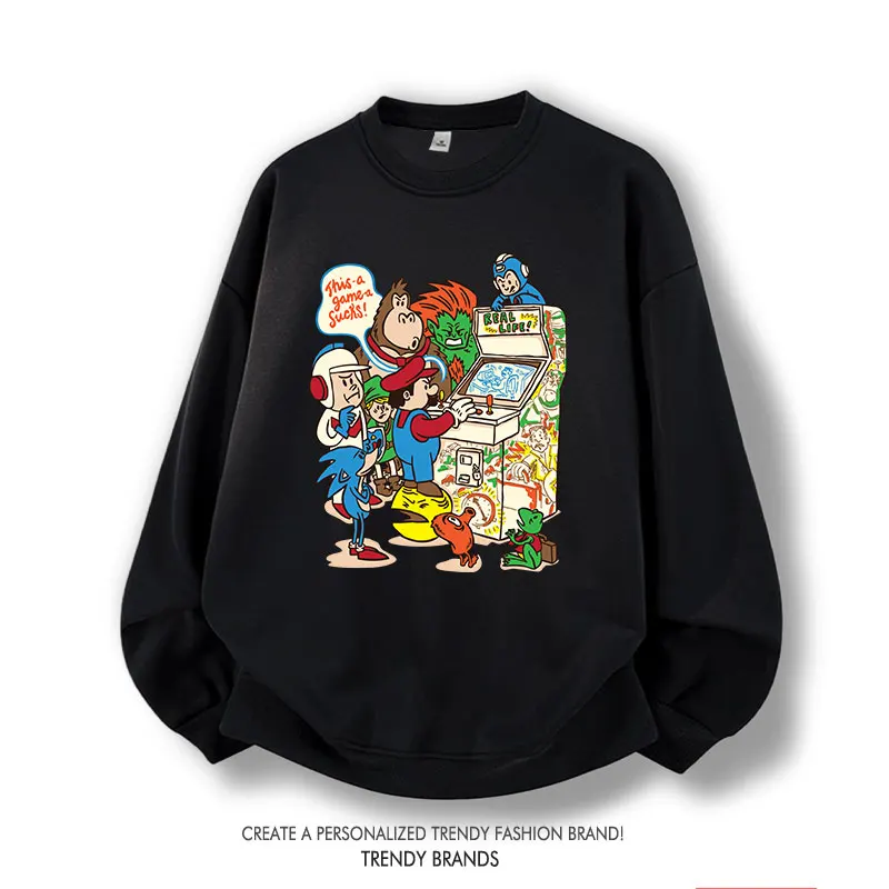 

Nintendo Gameboy Hoodie round Ne ex Cotton Sweatirt High Street Sle Casual Wear for Men And Women in Autumn And Winter