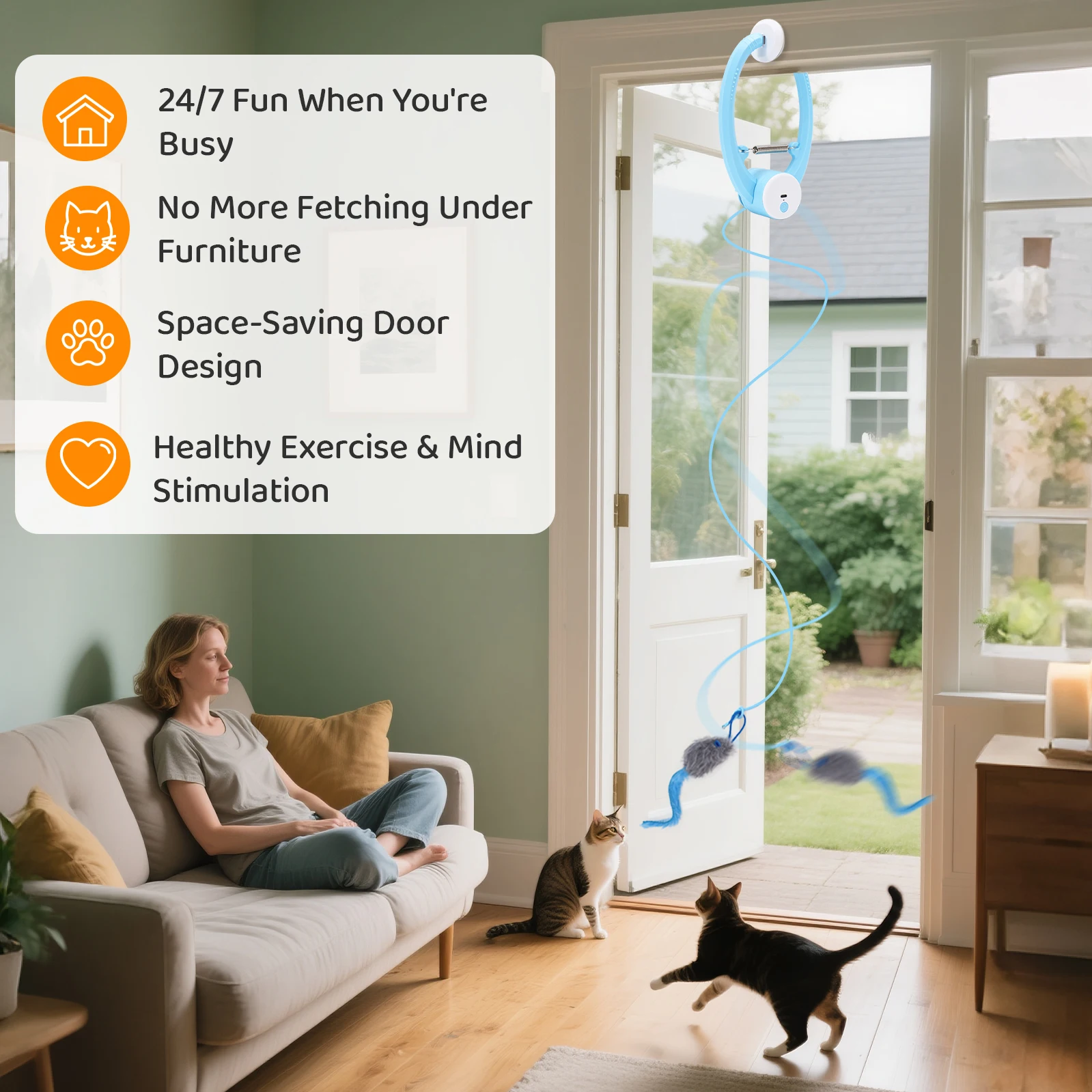 Electric Automatic Interactive Cat Toy USB Rechargeable Fluttering Butterfly Feather Wand for Indoor Enrichment And Stimulation
