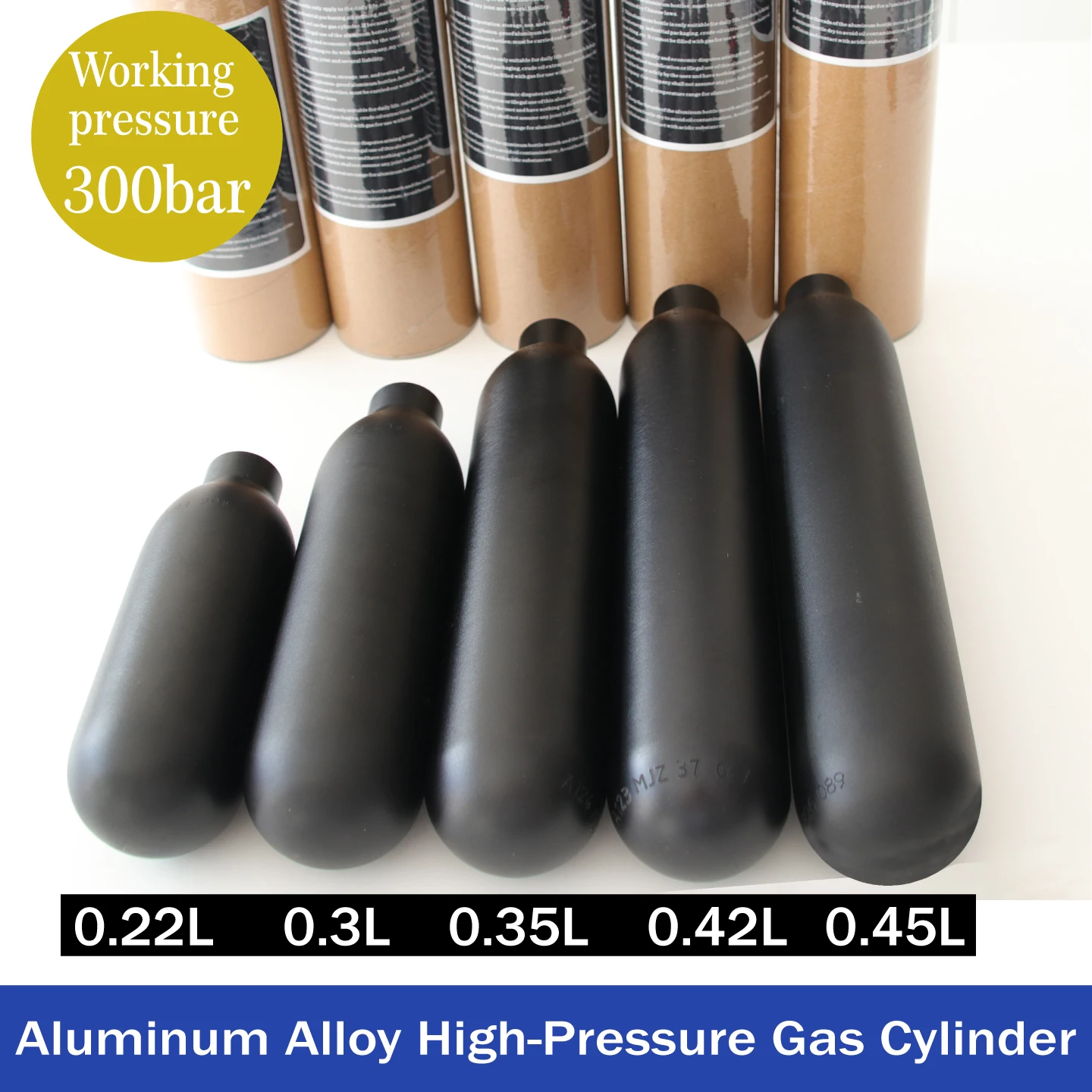 

Баллон высокого давления из авиационного алюминиевого сплава 6061/0.22л/0.3л/0.35л/0.42л/0.45л, резьба: m18*1.5