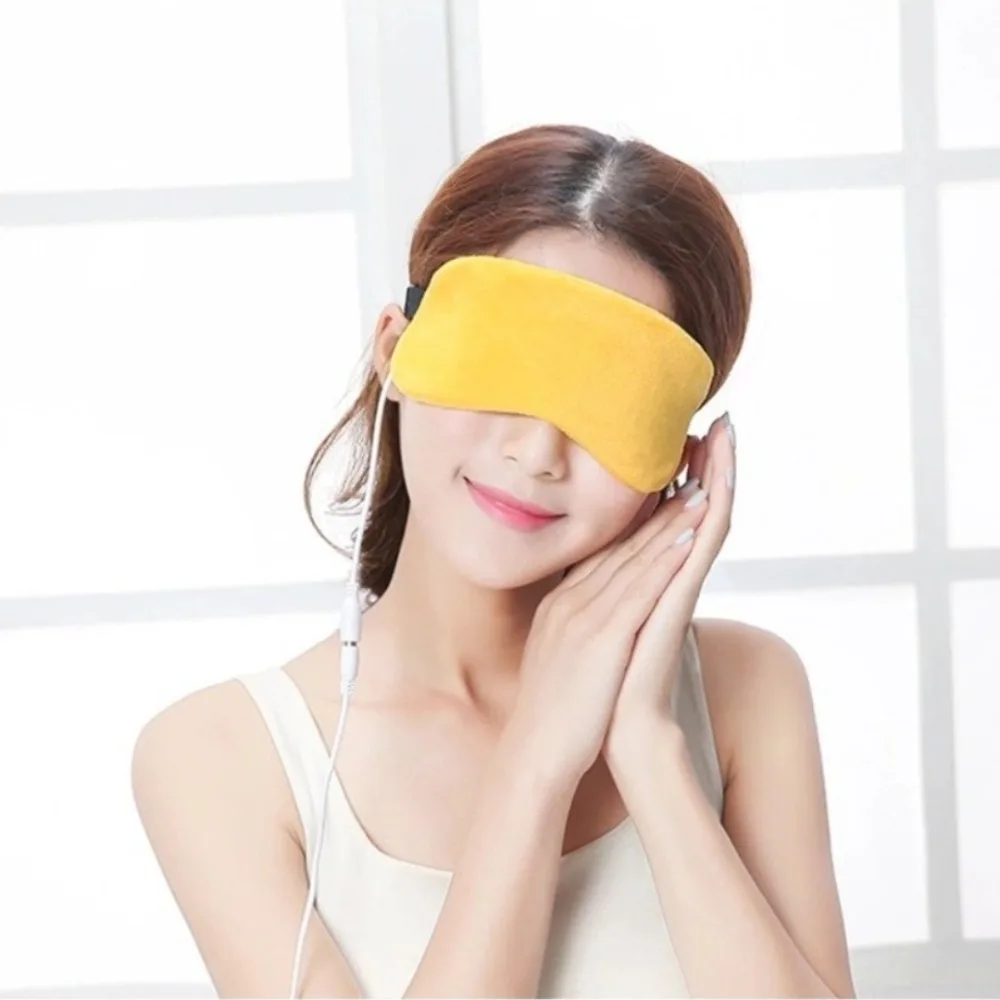 With Constant Temperature USB Heated Eye Mask for Dark Circles Corded Design Warm Compress Eye Mask Puffiness Care Sleep Mask