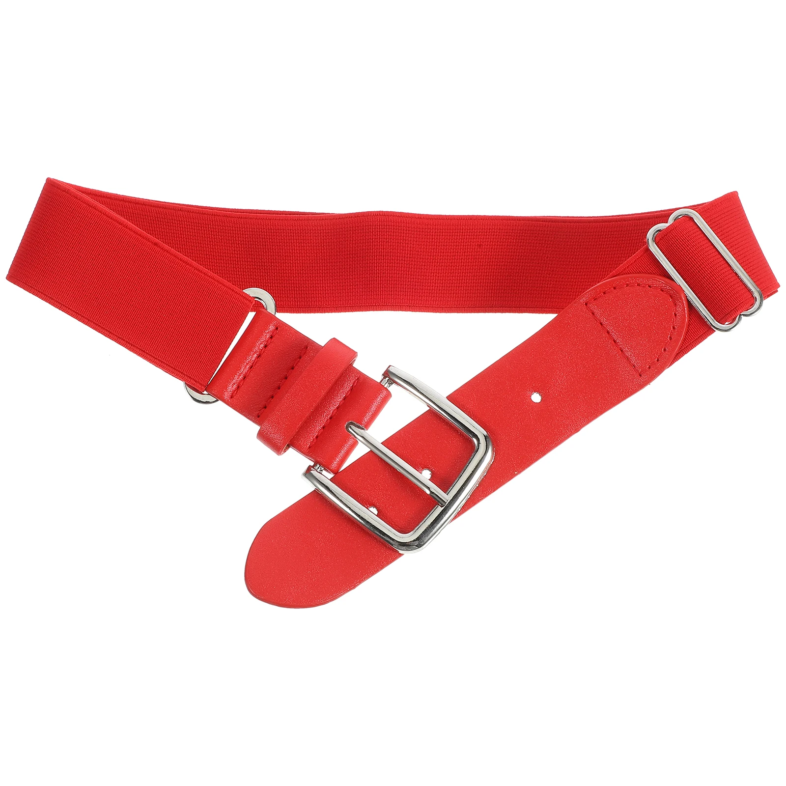 

Adjustable Elastic Belts for Men Women Students Outdoor Sports White Softball Baseball Belts Stretch Ratchet