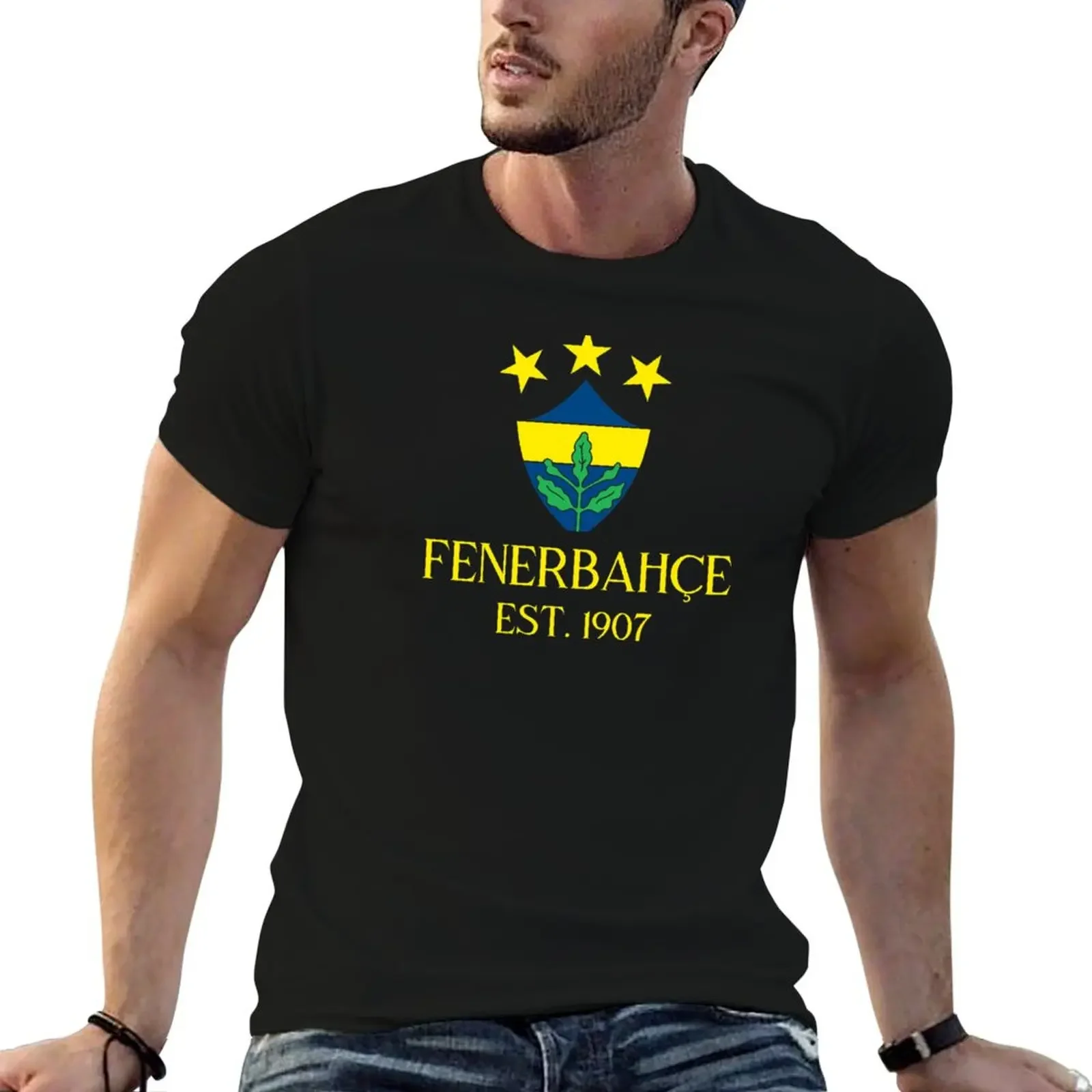 Fenerbah?e T-Shirt oversized blue archive mens t shirts