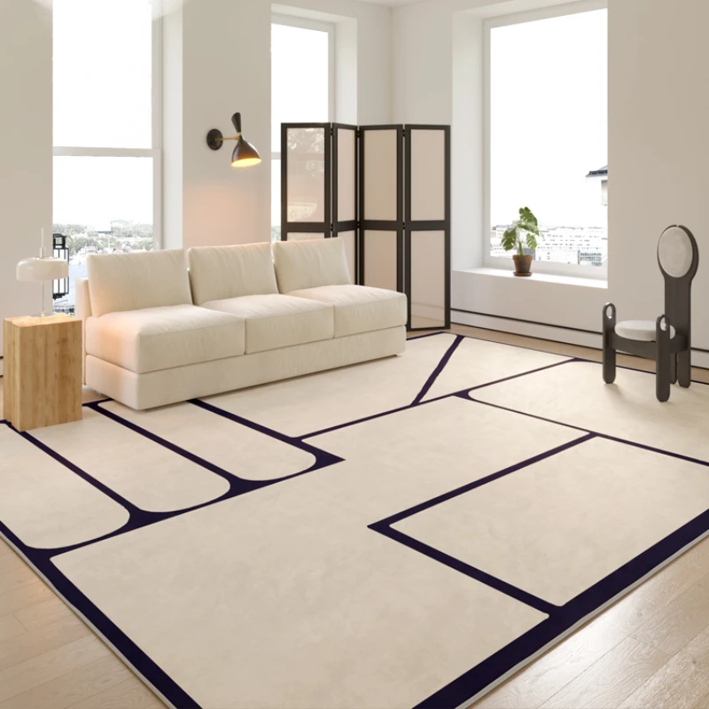 

Luxury Living Room Carpet Modern Minimalist Nordic Large Area IG Decorative Rug Warm Winter Cream Imitation Mink Fluffy Soft Mat