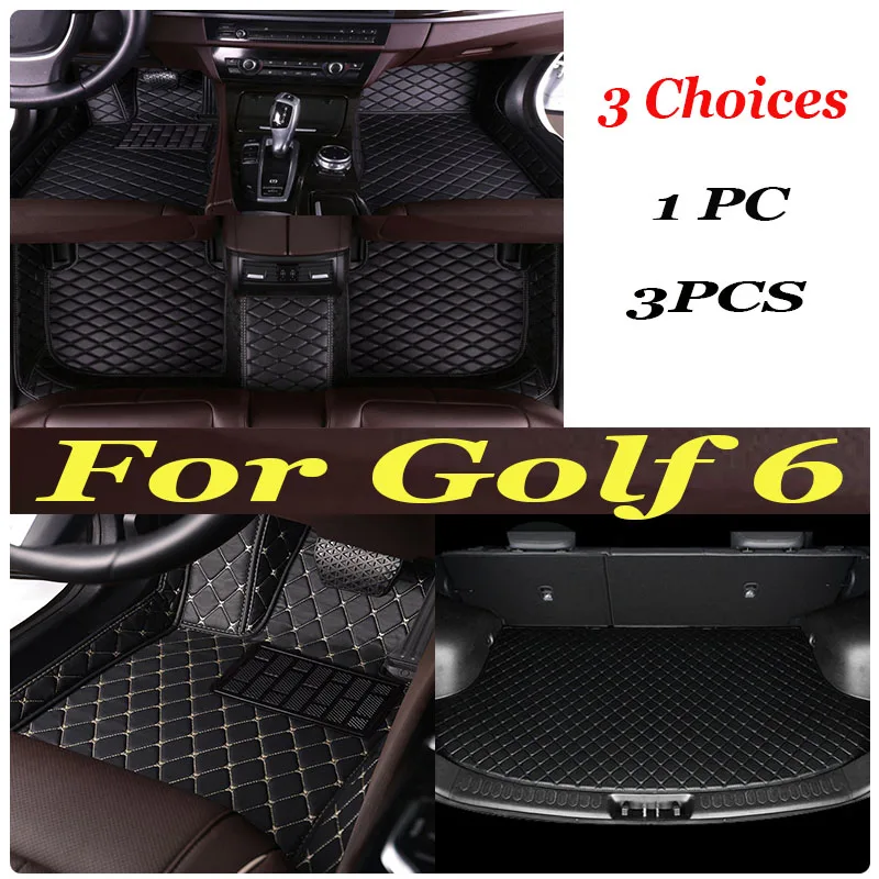 

Car Floor Mats For Golf 6 2012 2011 2010 2009 Carpets Foot Pads Custom Accessories Interior Pedals Product Rug For VW vw