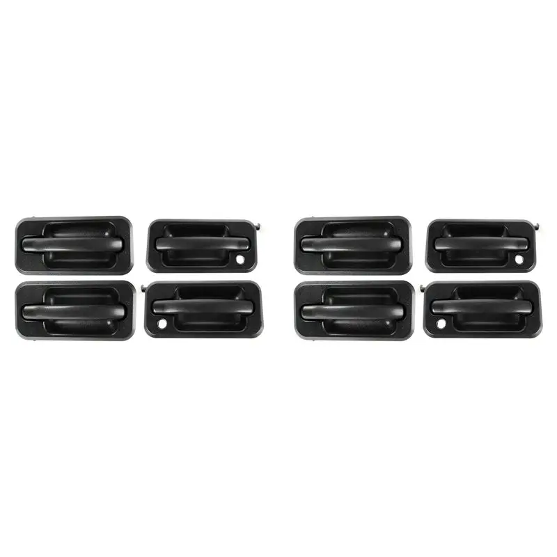 AB56-8Pcs Exterior Outside Door Handle Set Auto Parts For 2003-2009 Hummer H2 Black Textured 131609870457 15104792 10360326