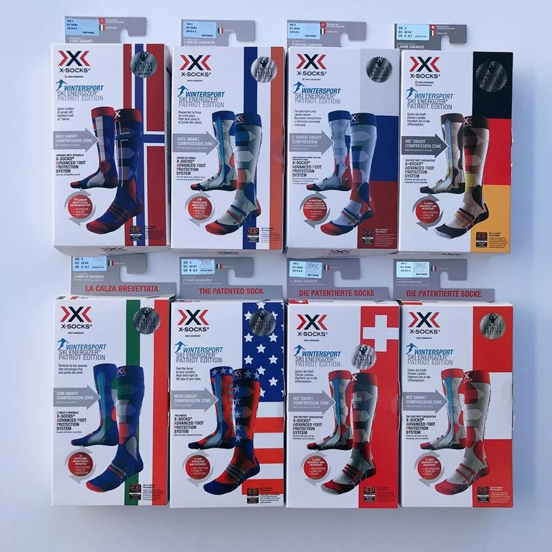 

Профессиональные лыжные носки для мужчин и женщин, длинные спортивные носки для активного отдыха, в стиле национальной сборной, с махровой подошвой, быстросохнущие, компрессионные.