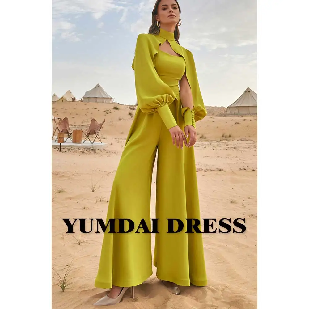 YUMDAI-Vestido bege manga comprida para casamento e festa, robe elegante, manga comprida, terno italiano sem costas, noiva vietnamita, lindo, 2024