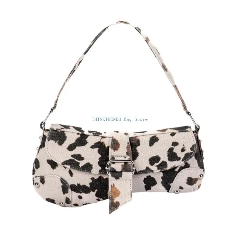 

340D Shoulder Bag for Women Evening Clutch Purse Handbag Cow Printed Underarm Bag with Closure Hoboes Handbag Gifts