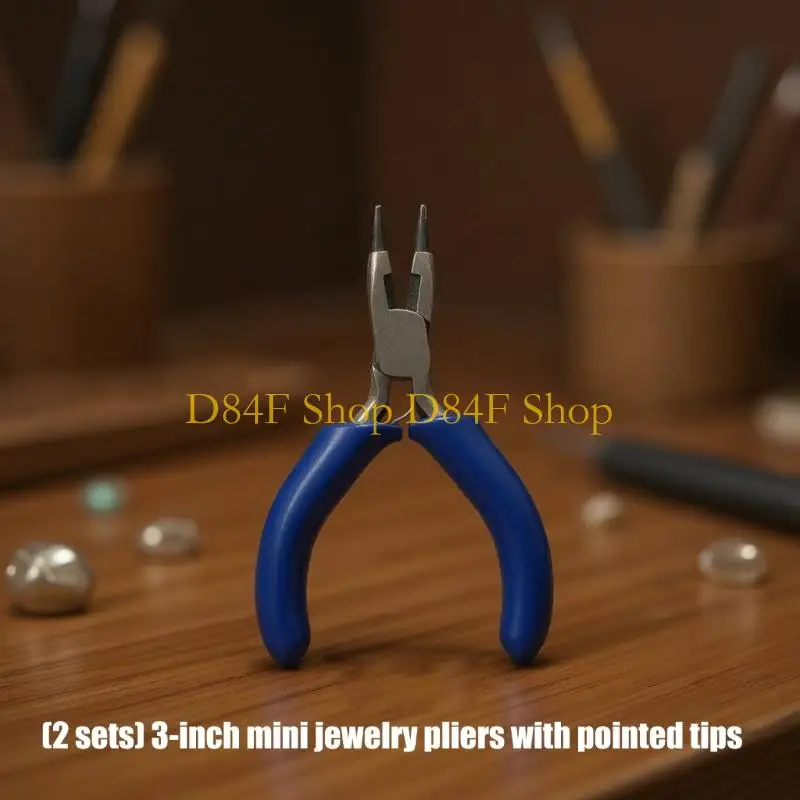 D84F 2Pcs/Pack Miniature 3Inch Steel Pliers Designed For Jewelry Crafting And Hobbyists