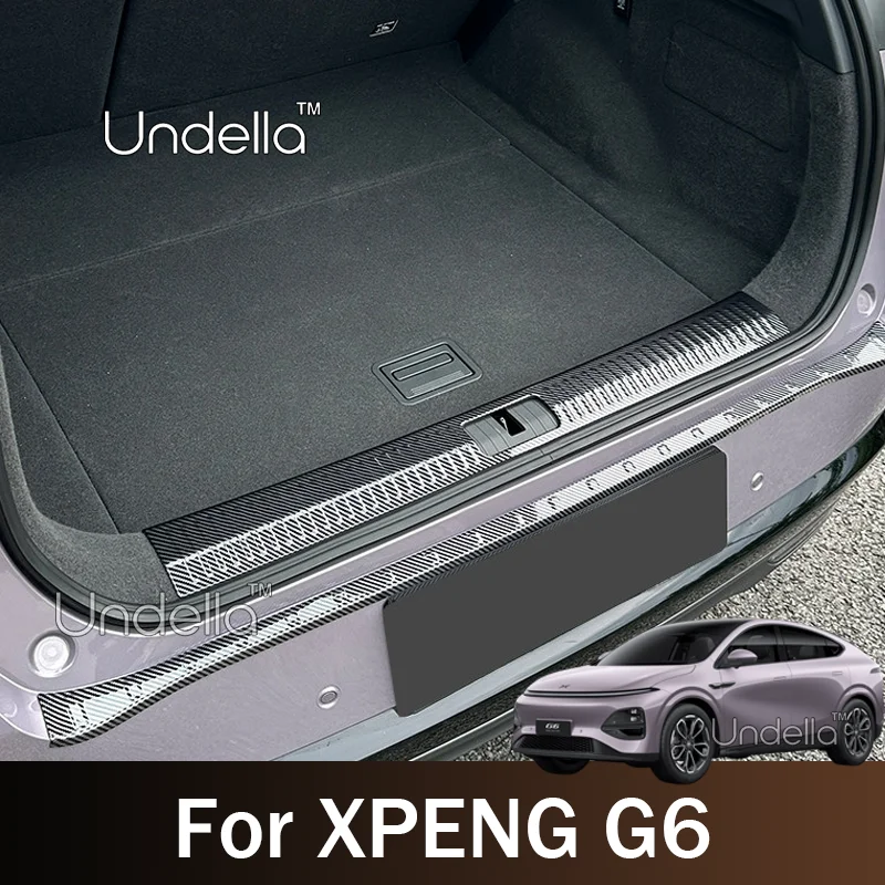 For XPENG G6 2026 2025 2027 Xiaopeng G6 Kofferbak Bumper Guard Cover Decorative Carbon Fiber Pattern Guard Plaat Car Accessoires