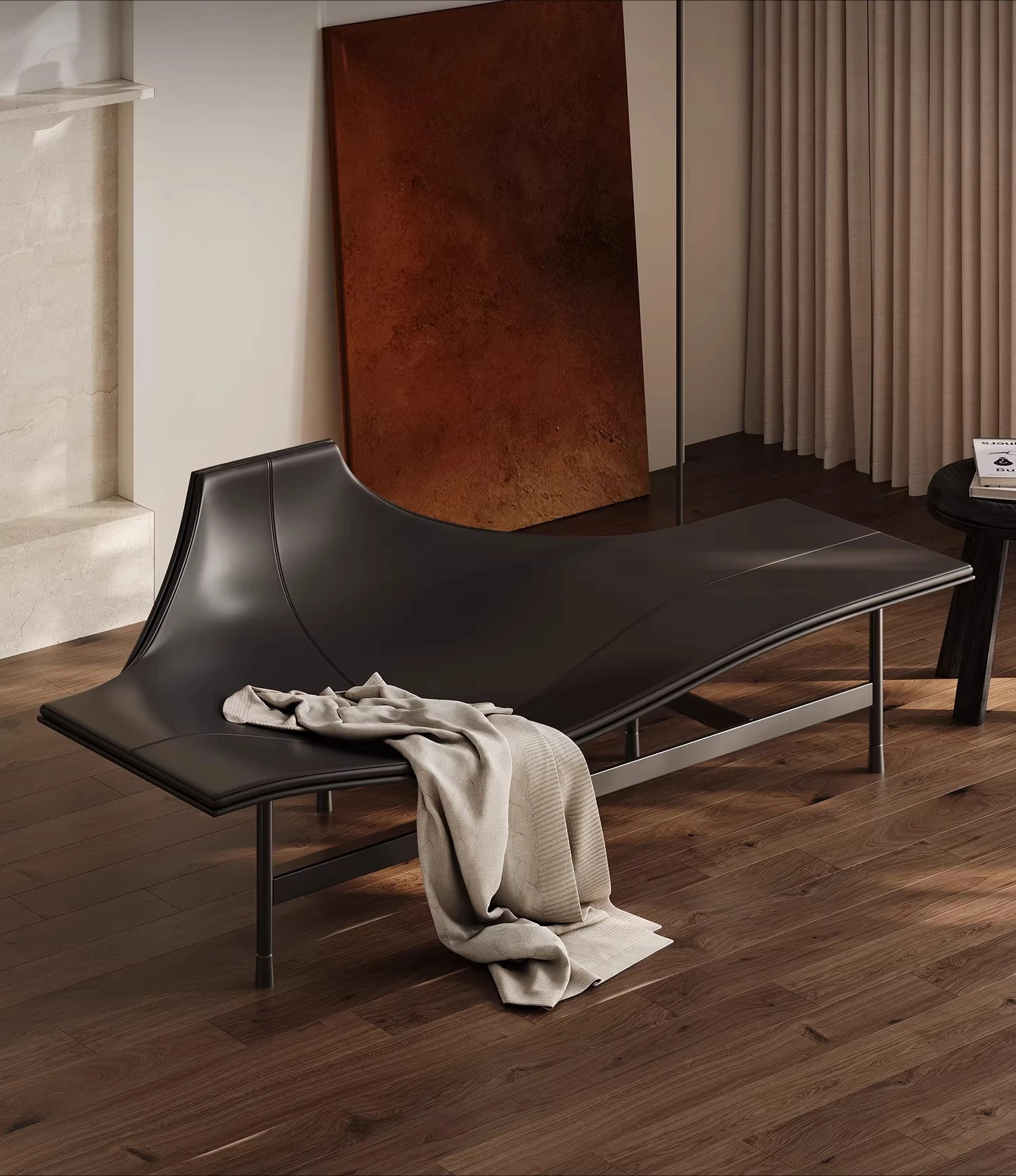 

Italian minimalist Massad recliner balcony modern simple chaise longue airplane chair designer special-shaped creative FRP