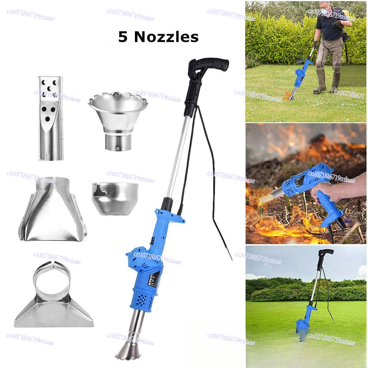 

Garden Weed Killer Thermal Weeding Stick Hot Air Weed Torch Kitchen Lighter BBQ Igniter Weeder ToolElectric Weed Burner 2000W