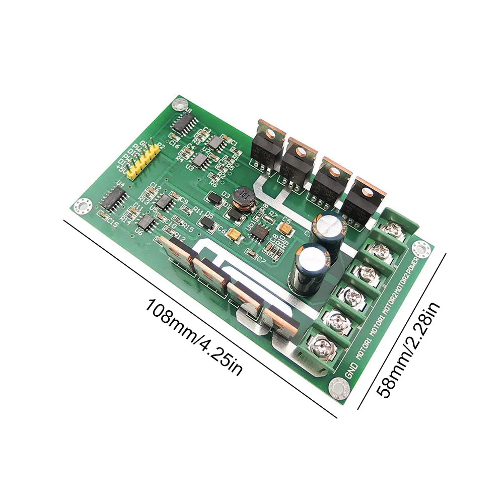 10A DC Dual Motor Drive Board Peak 30A H-bridge MOSFET DC Motor Driver Board 3V-36V with Brake Function