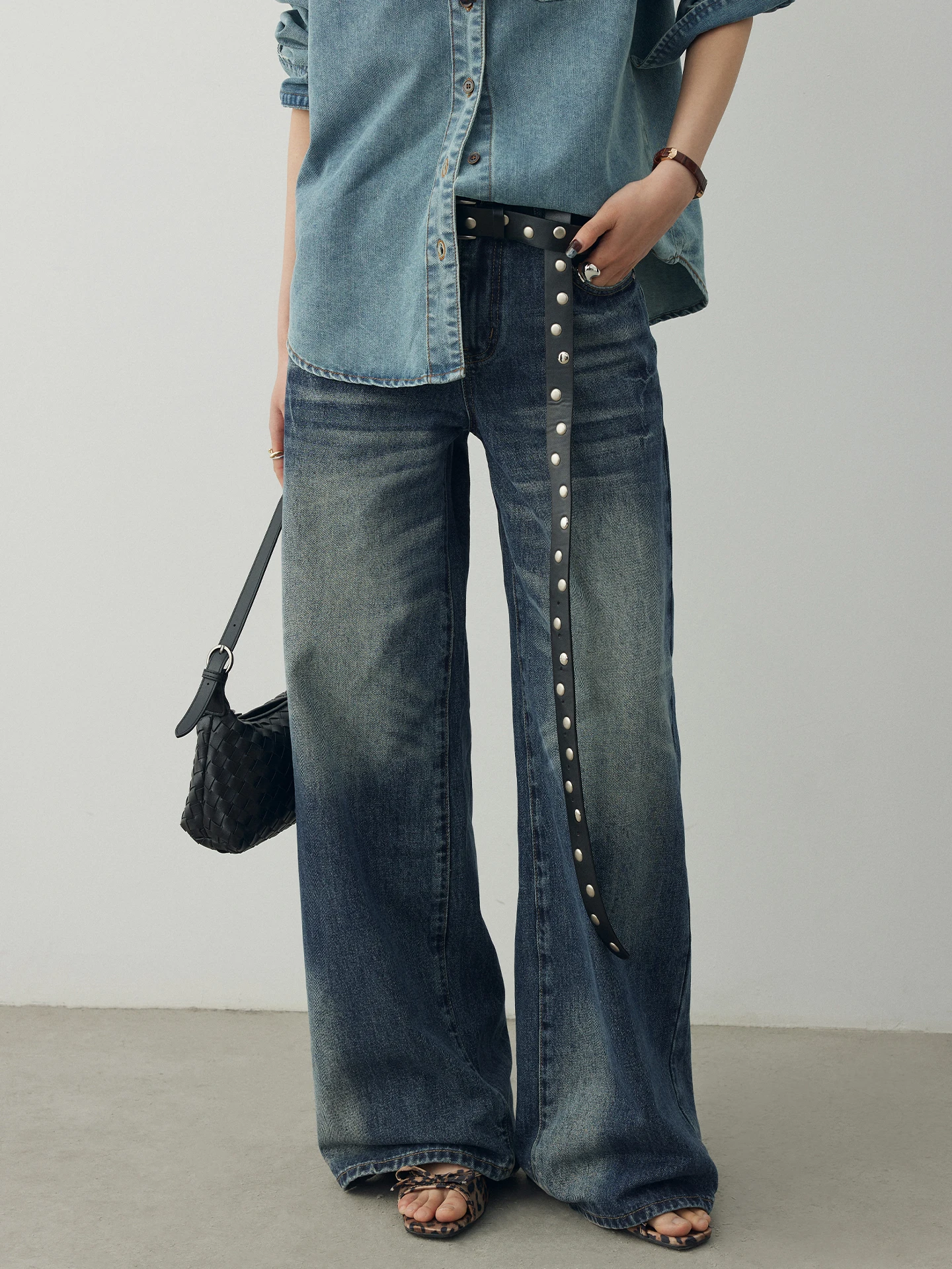 

KEARA Heavy Duty Washed Denim Jeans Women's Spring Summer New Straight Loose Wide Leg Casual Pants Cotton Blend Comfortable