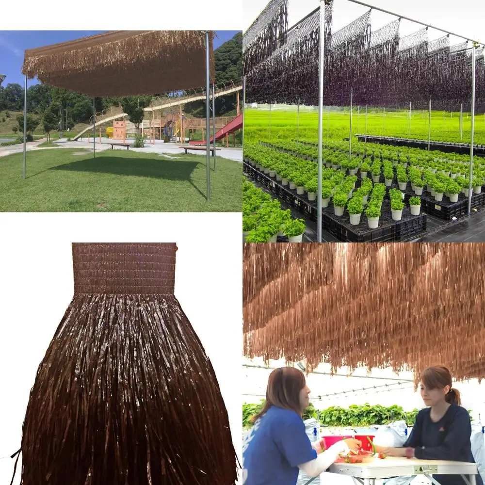 شبكة لمنع ضربات الحرارة باللون البني مقاس 100 سم × 50 مترًا - شبه ظل، مقاومة للهب، تصفية لأشعة الشمس