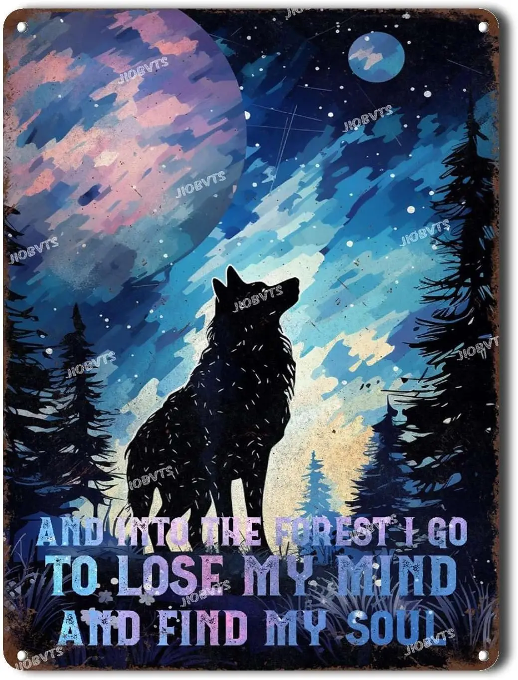Retro Aluminum Sign Find Your Soul Wolf Tin Sign Vintage Art Wall Decor Sign for Home Bar Pub Cafe Farm Room 12.00