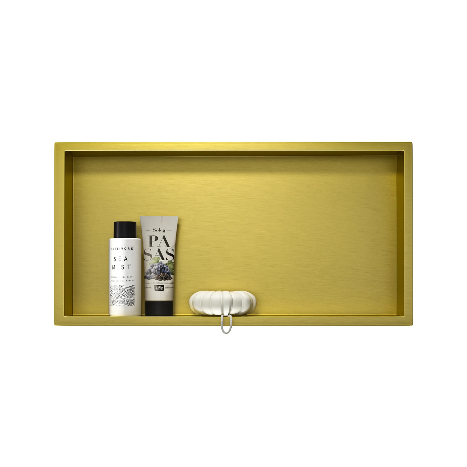Modern 304 Stainless Steel Wall Niche 60x30cm Easy Clean Gold Plated Corrosion Resistant for Bathroom Niche Products