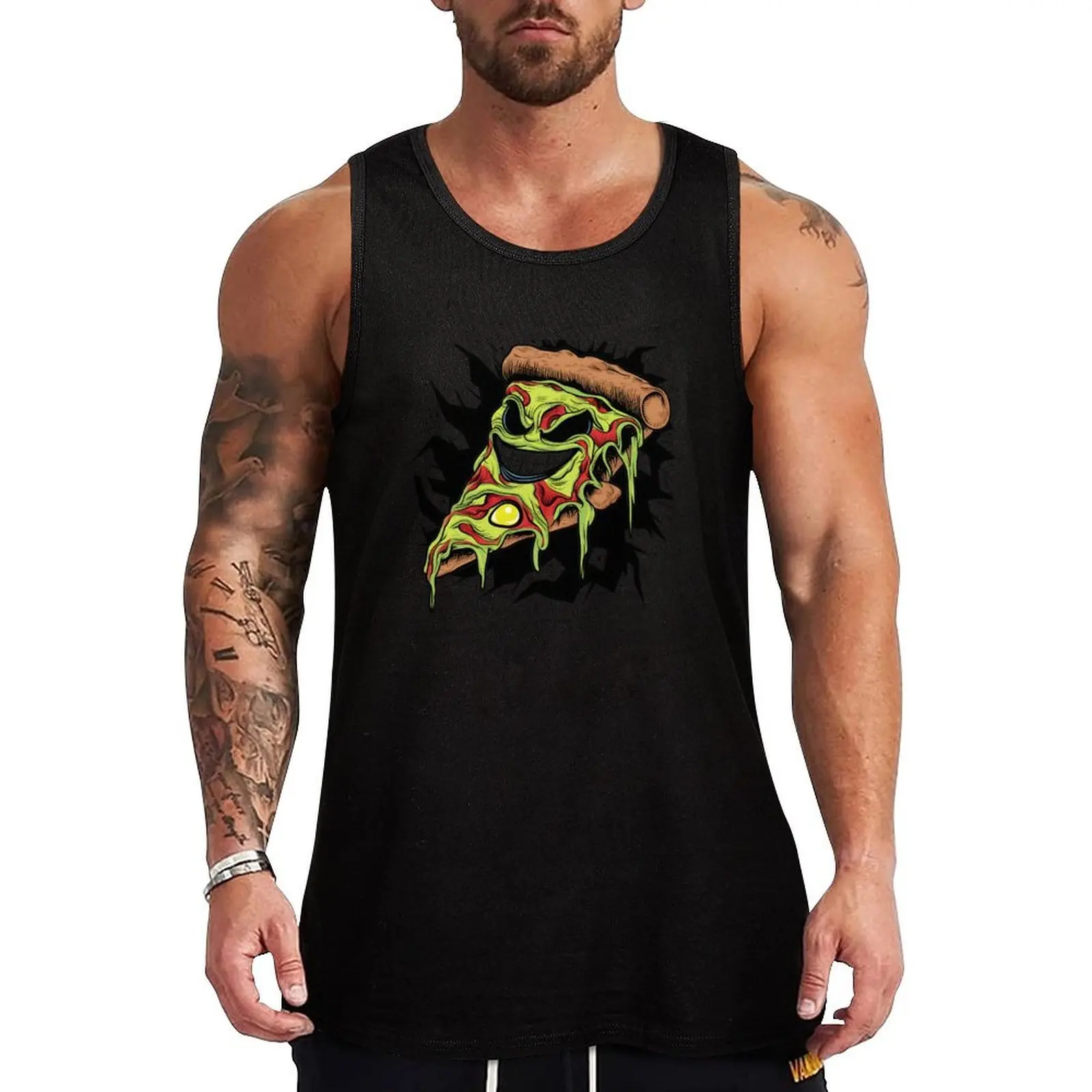 

Apoca-Pizza: Slice of Darkness Graphic Tank Top sleeveless man shirts Men's sleeveless tops bodybuilding