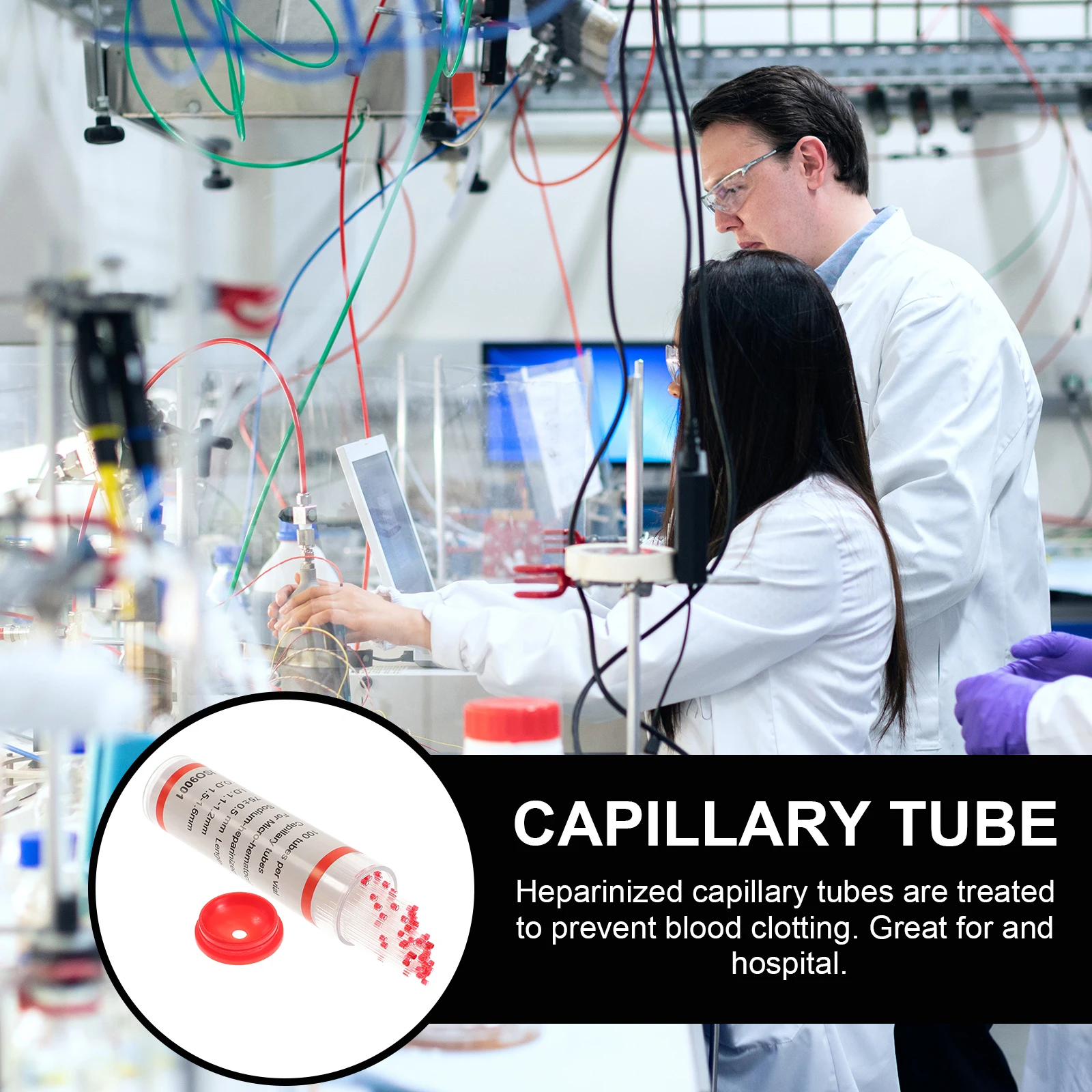 200PCS Glass Tube Multifunctional Glass Tube for Laboratory Capillary Tubes Plain Extraction Tube Plastic Tube Melting Tube